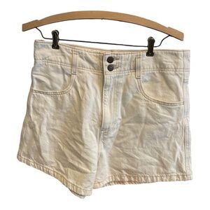 Levi's Women's High Waisted Mom Ivory Denim Shorts